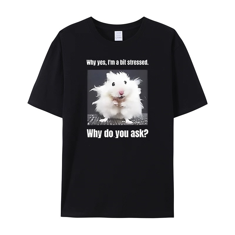 Street Style Fashion Quotes - ZAZOMDE Funny Stressed Hamster Quote 프린트