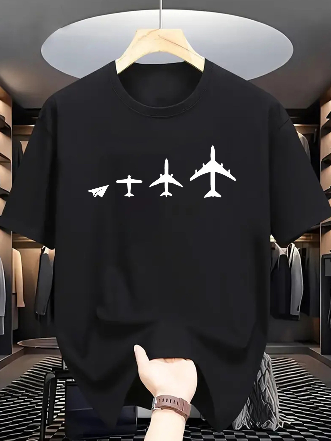 Street Fashion Evolution - Plane Evolution 프린트 남성 반팔 티셔츠