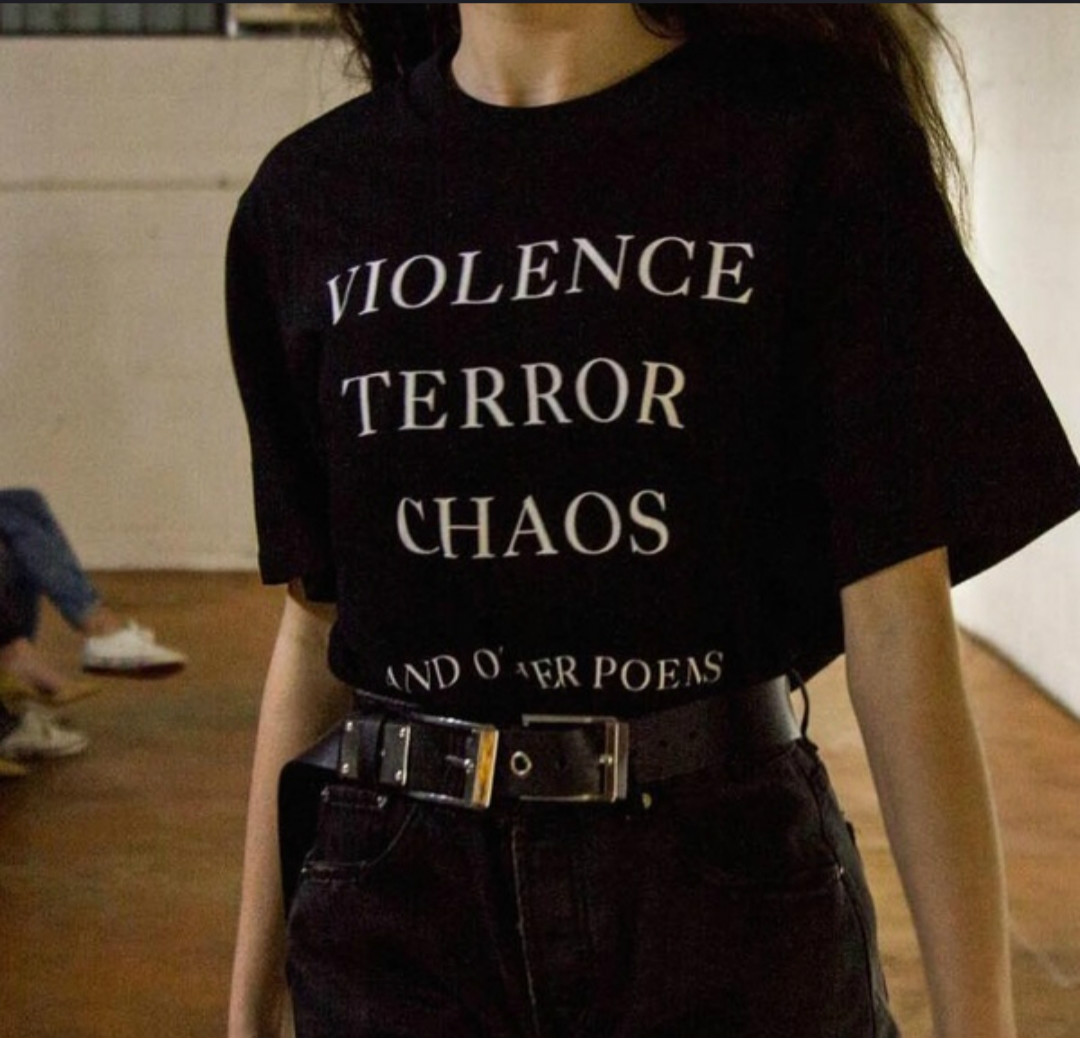 Street Style Fashion Quotes - 남녀공용 코튼 스트리트 스타일 티셔츠, 폭력