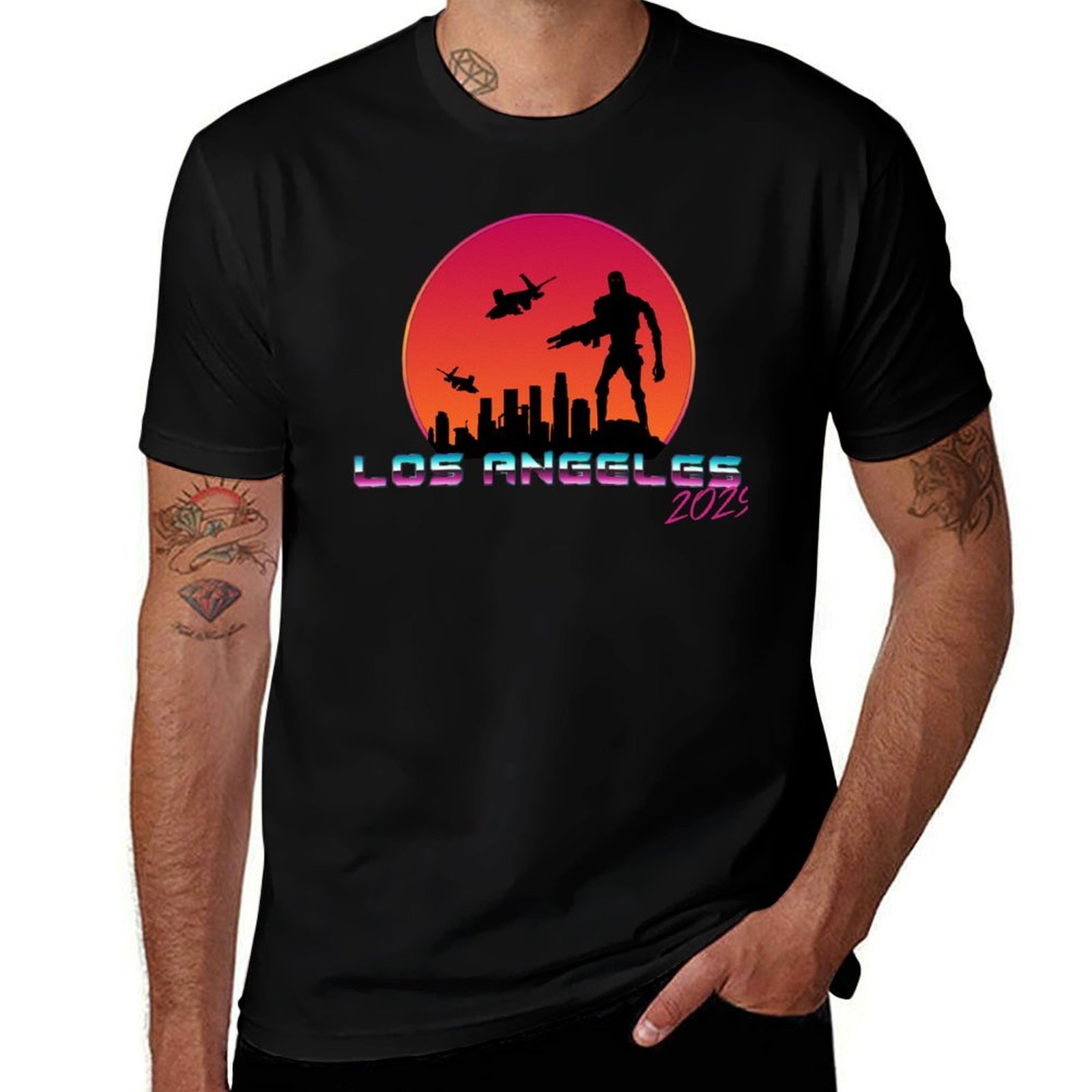 Street Fashion Los Angeles - 로스앤젤레스 2029 티셔츠 스트리트 패션 캐주얼