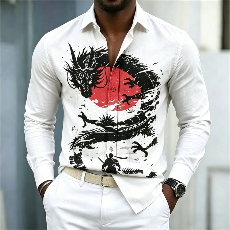 Street Fashion For 2026 - 2026 신상 남성 셔츠 화이트 블랙