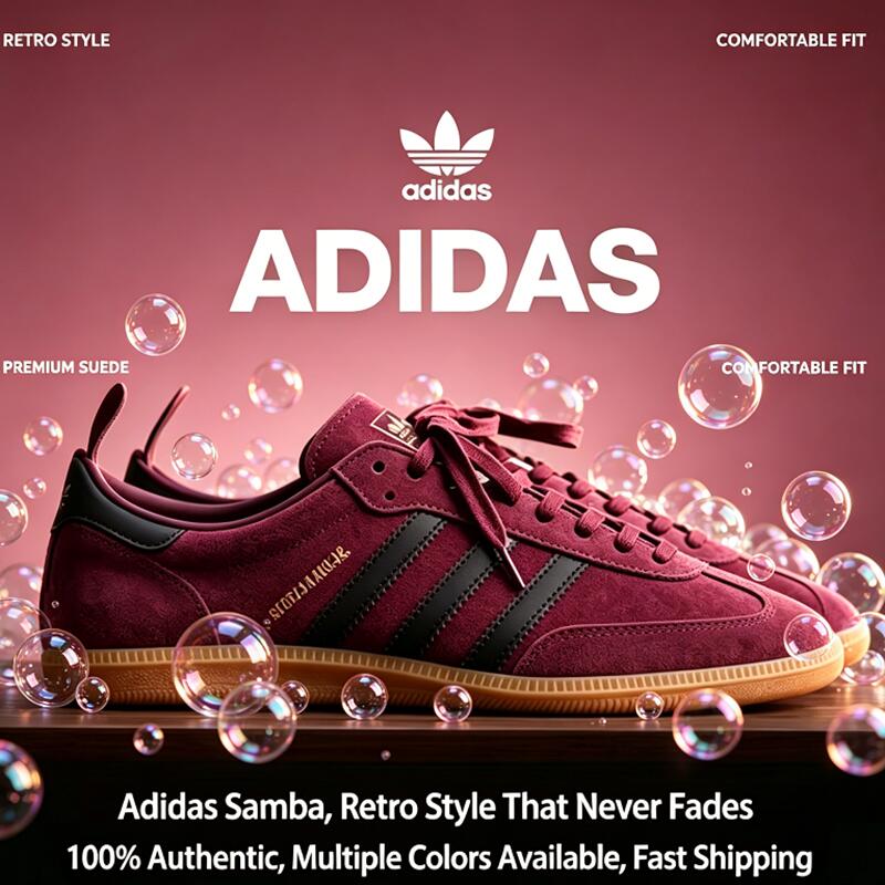 Street Fashion Adidas - 아디다스 삼바 트레포일 유니섹스 로우탑 스니커즈,