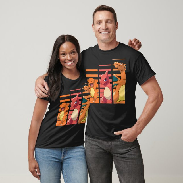 Street Fashion Evolution - 포켓몬 Charmander Evolutions 프린트 티셔츠 코튼