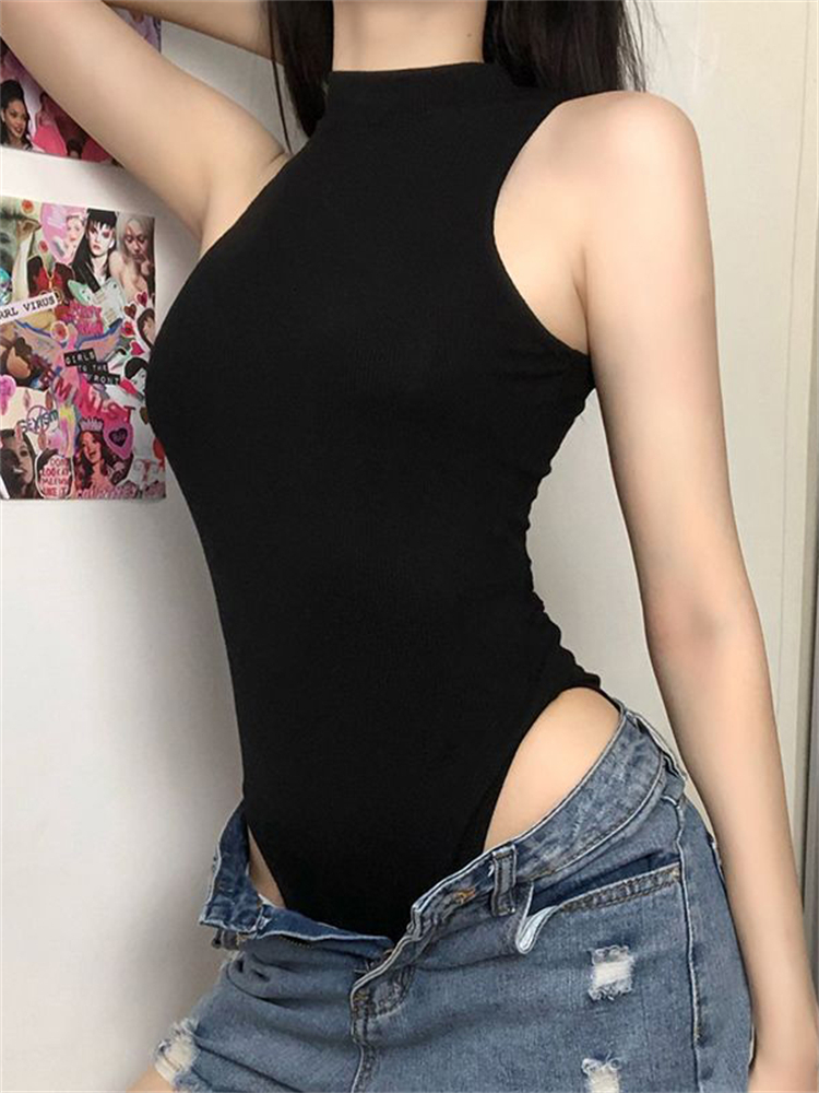 하라주쿠 솔리드 점프 슈트 여성 민소매 Bodycon  - Street Fashion Harajuku 리뷰 및 가격