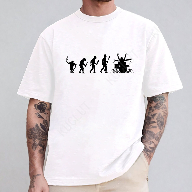 남성용 에볼루션 드러머 프린트 티셔츠, 반팔 티셔츠,  - Street Fashion Evolution 리뷰 및 가격