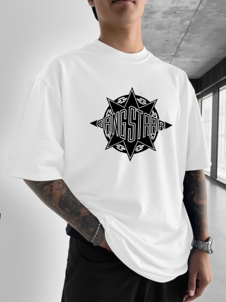 새로운 갱 스타 로고 프린트 티셔츠 패션 스트리트 스타 - Street Fashion Logo Design 리뷰 및 가격