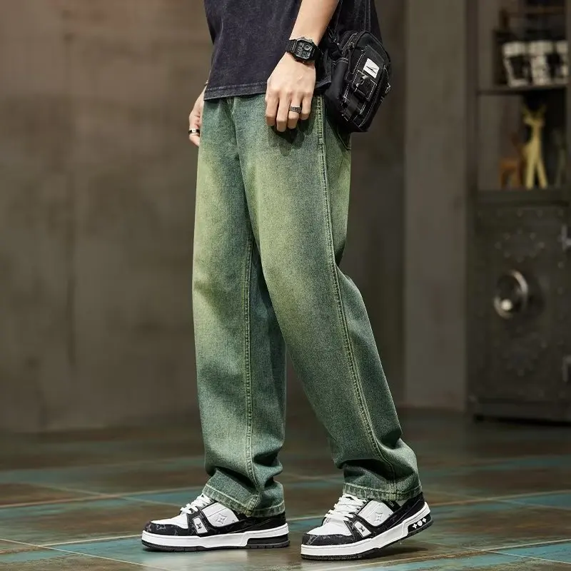 한국 패션 빈티지 청바지 남성 헐렁한 바지 하이 스트리 - Street Fashion Jeans Men 리뷰 및 가격
