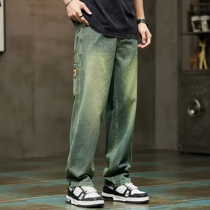 한국 패션 빈티지 청바지 남성 헐렁한 바지 하이 스트리 - Street Fashion Jeans Men 리뷰 및 가격