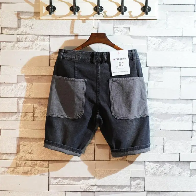남성용 루즈핏 스트레이트 숏 데님 반바지, 포켓 배기  - Street Fashion Jeans Men 리뷰 및 가격