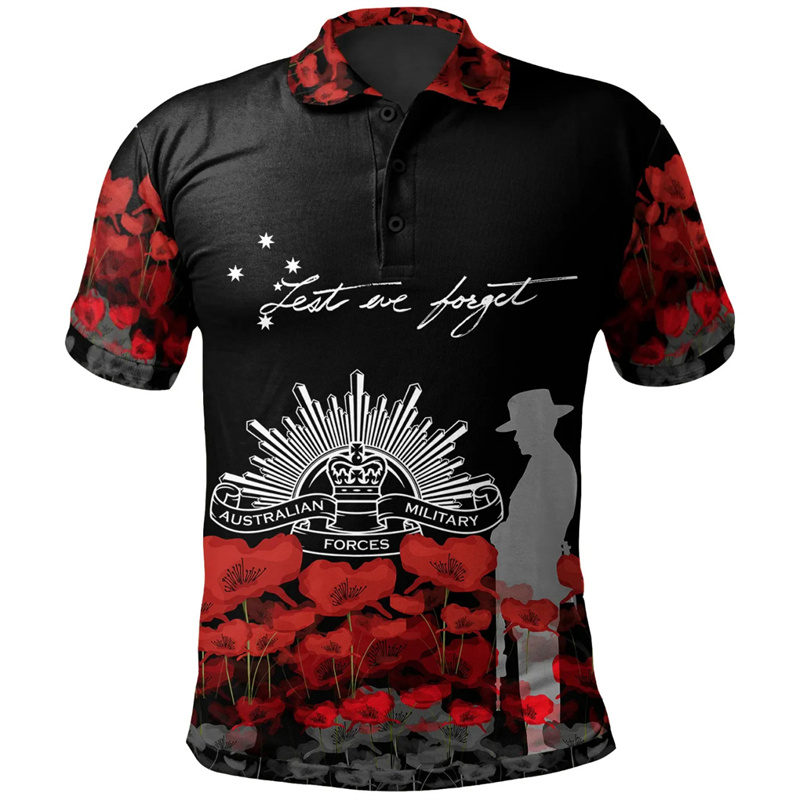 Lest We Forget Anzac Day 폴로 셔츠 - Street Fashion Men 2025 리뷰 및 가격