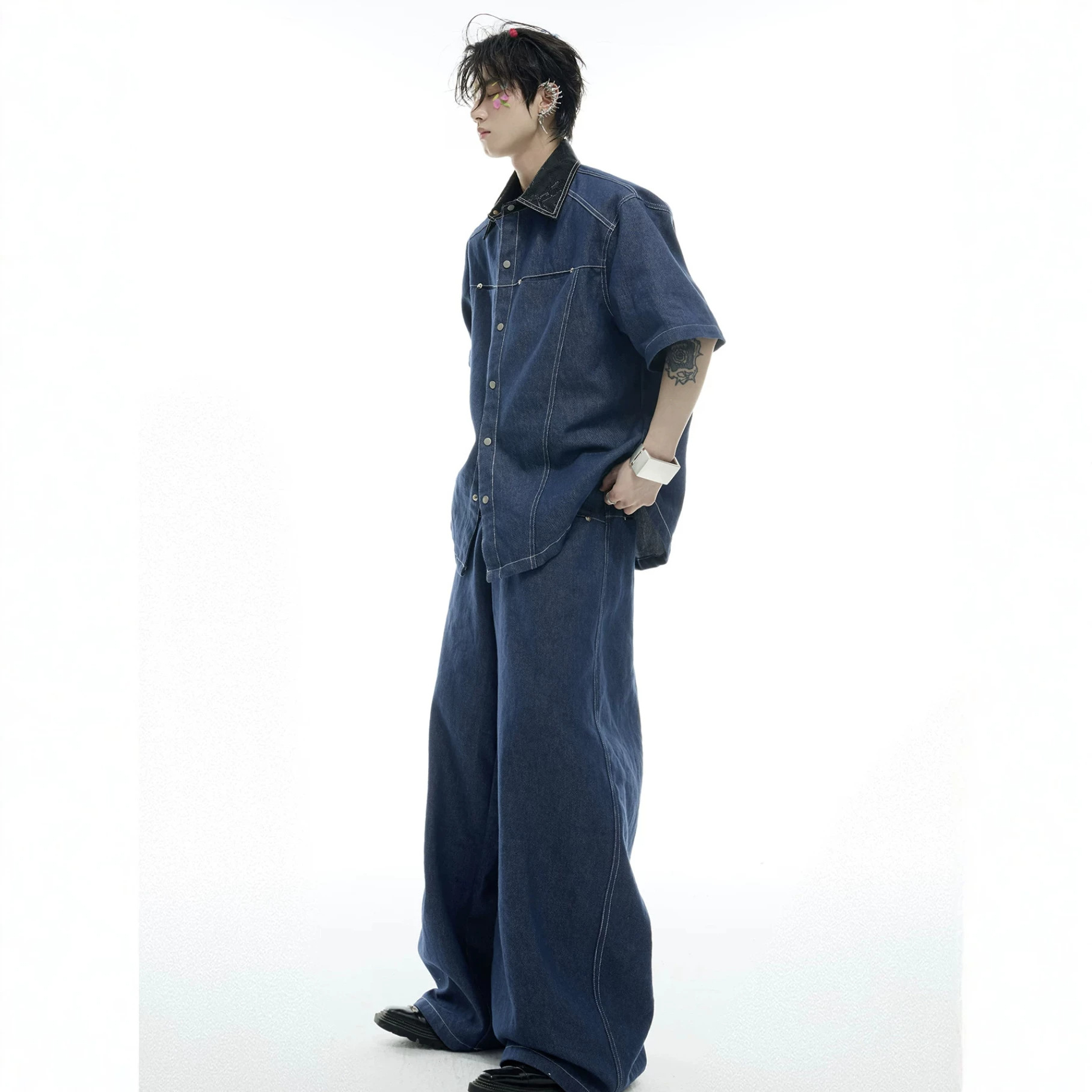 여름 남성 데님 매칭 세트 아메리칸 패션 하이 스트리트 - Street Fashion Jeans Men 리뷰 및 가격