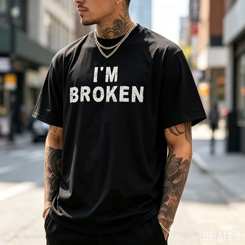 Distressed Quote 남성 티셔츠 I'M BR - Street Style Fashion Quotes 리뷰 및 가격