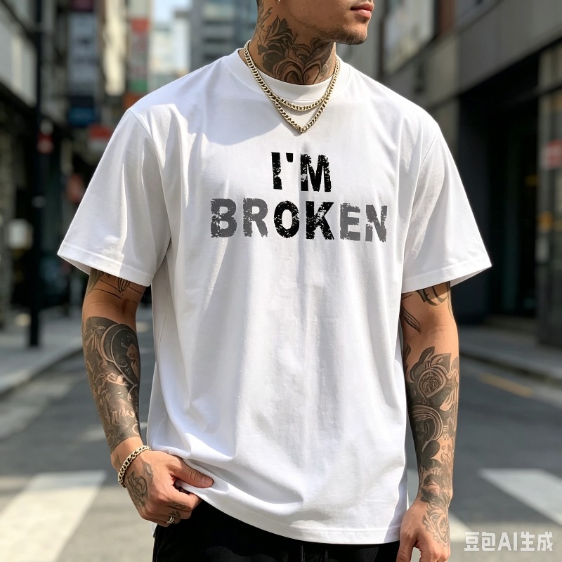 Distressed Quote 남성 티셔츠 I'M BR - Street Style Fashion Quotes 리뷰 및 가격
