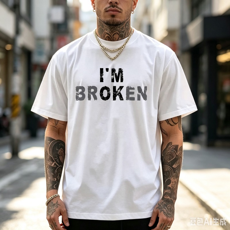 Distressed Quote 남성 티셔츠 I'M BR - Street Style Fashion Quotes 리뷰 및 가격