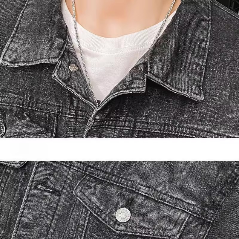 아메리칸 빈티지 헤비 울프 자수 패치 데님 재킷 남성  - Street Fashion Jeans Men 리뷰 및 가격