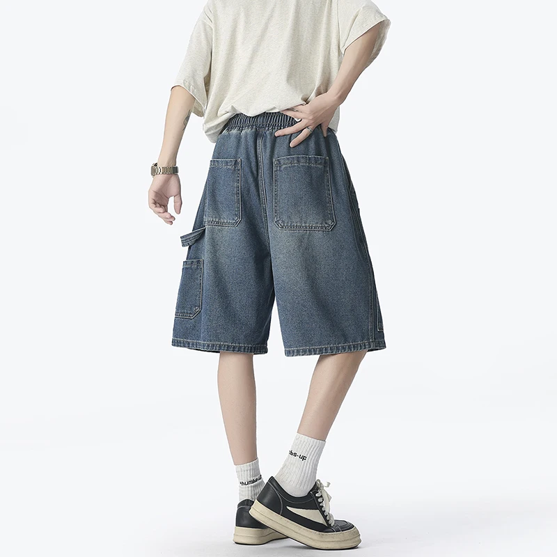 아메리칸 패션 스트리트 워크웨어 데님 반바지 여름 얇은 - Street Fashion Harajuku 리뷰 및 가격