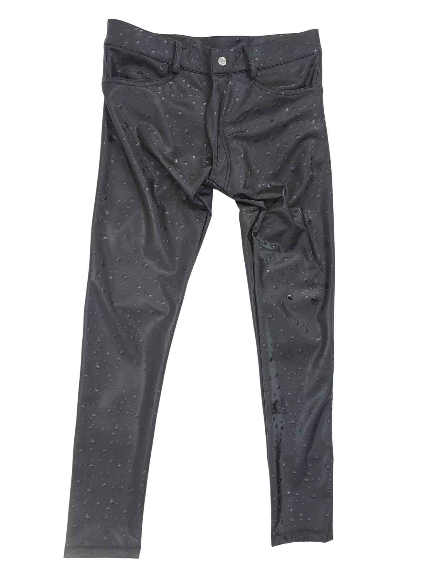 3D 워터 드롭 프린트 탄성 PU 가죽 청바지 타이츠  - Street Fashion Jeans Men 리뷰 및 가격